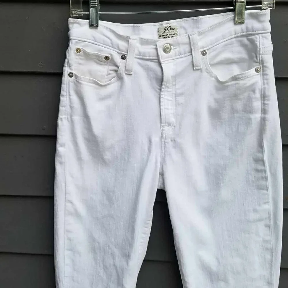 J Crew White Lookout High Rise Skinny Crop Jeans size 29